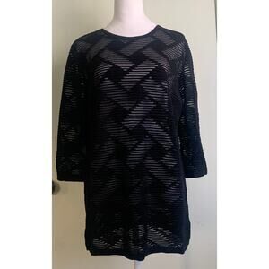 Patrizia Luca Milano Black and Sheer Top Women’s Size M